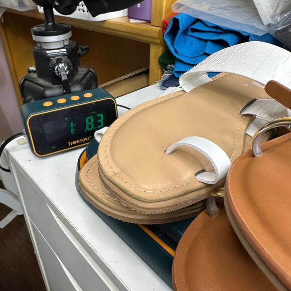 Universal Thread Bundle Flat Sandals 8.5 Brown White Slingback Roe Ring Comfort - Picture 14 of 14